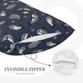 thumbnail image 2 of Plush Throw Pillow Covers, Funny Cartoon Cute Shark Whale Pillow Cases with Invisible Zipper, Breathable Microfiber Pillow Cases Standard Size for Sleeping Bedroom Sofa Living Room 16x24, 2 of 5