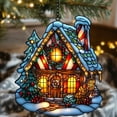 thumbnail image 3 of Christmas Gingerbread House Acrylic Suncatcher, Faux Stained Glass Holiday Window Hanging, Cozy Winter Decor Gift For Family, 3 of 4