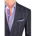 thumbnail image 3 of Mens Side Vent 2-piece Blue Windowpane Linen Modern Fit, 3 of 3