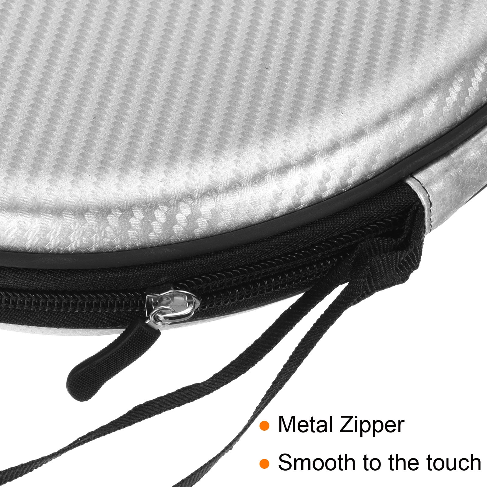 Unique Bargains Tennis Racket Case Ping-Pong Paddle Case Hard Cover Container Bag Silver