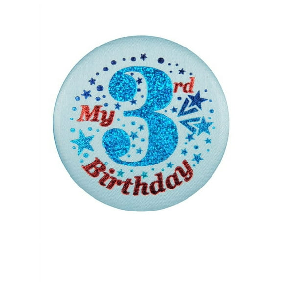 Beistle Club Pack of 6 Blue My 3rd Birthday Decorative Satin Buttons for Boys 2"