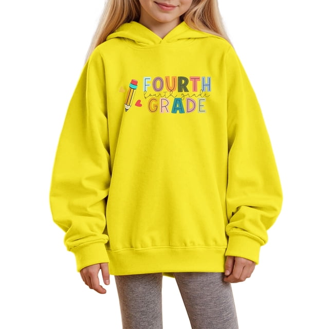 Chandail en Molleton à Manches Longues pour Garçons, Chandail à Capuche Imprimé pour Filles, Col Rond, Chandail Mignon, Coupe Décontractée, Vêtements d'Hiver, Taille 7-8 Ans