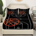thumbnail image 3 of Basketball Twin Bed Sheets Sports Sheets Teen Basketball Field Print Sheet Set Basketball Game Themed Fitted Sheet Sports Game Flat Sheet, 3 of 6