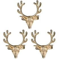 BERTDOMD 12 Pcs Christmas Deer Napkin Alloy Napkin Holder Set Holiday Party Table Decor
