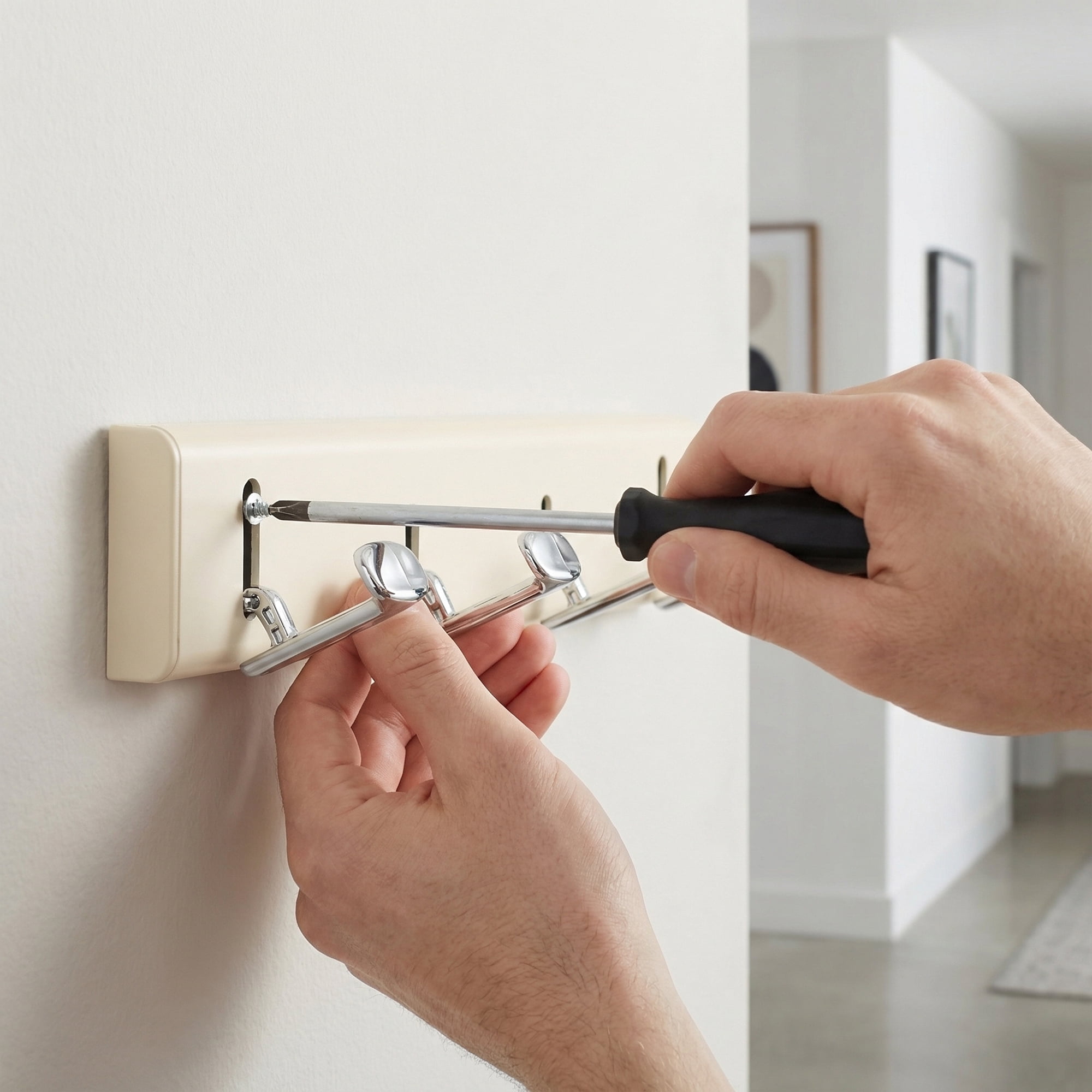 Unique Bargains Coat Rack Wall Mount Aluminum Hook for Entryway Milk White 11.2"x2.2"