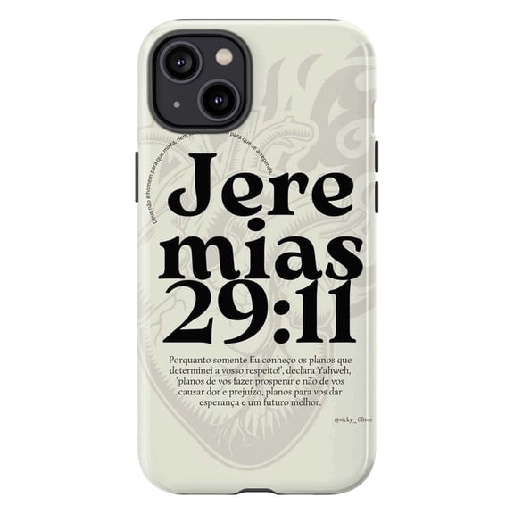 Jeremias 29:11 Bible Verse Phone Case, Portuguese Scripture Design Christian Faith iPhone Cover, Inspirational Protective Case for iPhone 16 15 14 13 12 11 Pro Plus Mini