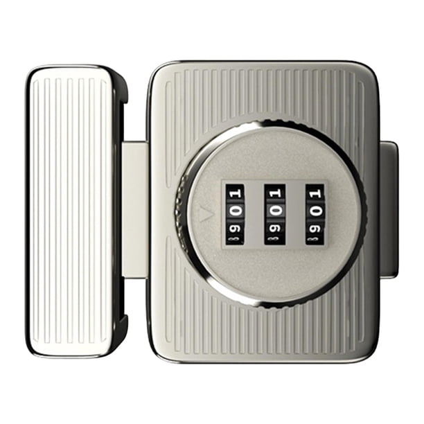 Cerradura de combinación sin llave, pestillo de seguridad para puerta, valla, contraseña, cerradura con cerrojo giratorio Plata