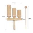 thumbnail image 2 of Labymos Percussion Wood Block 3 Tone Wooden Percussion Musical Instrument Children Musical Toys with Mallet, 2 of 8