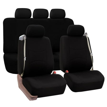 FH Group Full Set for Integrated Seatbelt Car Coupe Sedan SUV Van, Black, Full