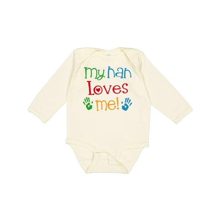 

Inktastic My Nan Loves Me Boys or Girls Long Sleeve Baby Bodysuit