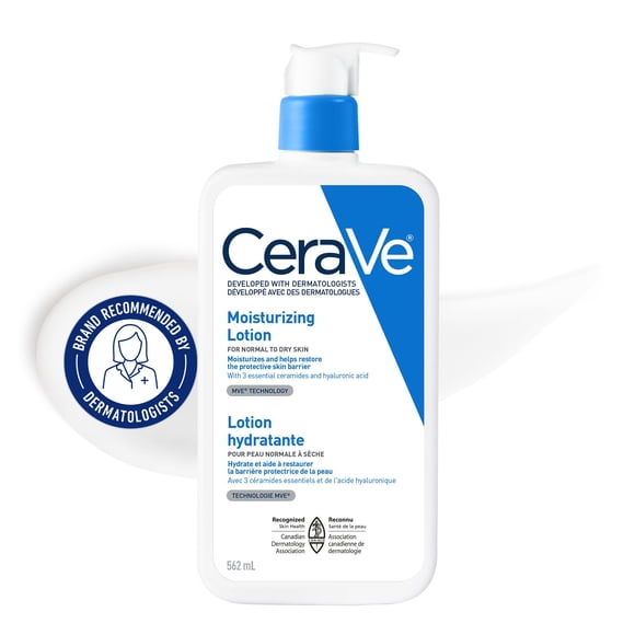 CeraVe Lotion Hydratante Quotidienne, Lotion Légère pour Visage et Corps avec Céramides, 562 ml