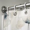 thumbnail image 5 of Watercolor Blue and Beige Floral Shower Curtain 72x72 inch, Soft Neutral Botanical Bathroom Decor with 12 Hooks, 5 of 6