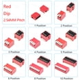 thumbnail image 3 of 5/10 piezas de interruptores de palanca deslizantes de paso de 1,27 mm/2,54 mm, DIP/Smd/ángulo recto, doble fila, 1/2/3/4/5/6/8/10/12 posiciones/bits/vías/canales/pins, 3 of 5
