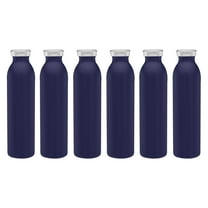 Posh Stainless Steel Water Bottles 20 oz. Set of 6, Bulk Pack - Double Wall, Perfect for Coffee, Soda, Other Hot & Cold Beverages - Navy Blue