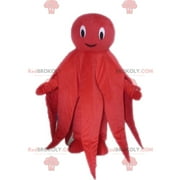 Giant red octopus octopus mascot