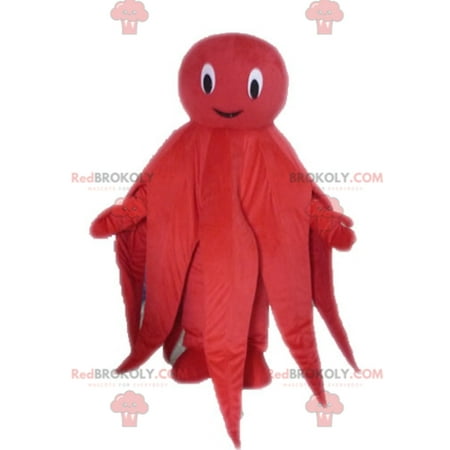 Giant red octopus octopus mascot