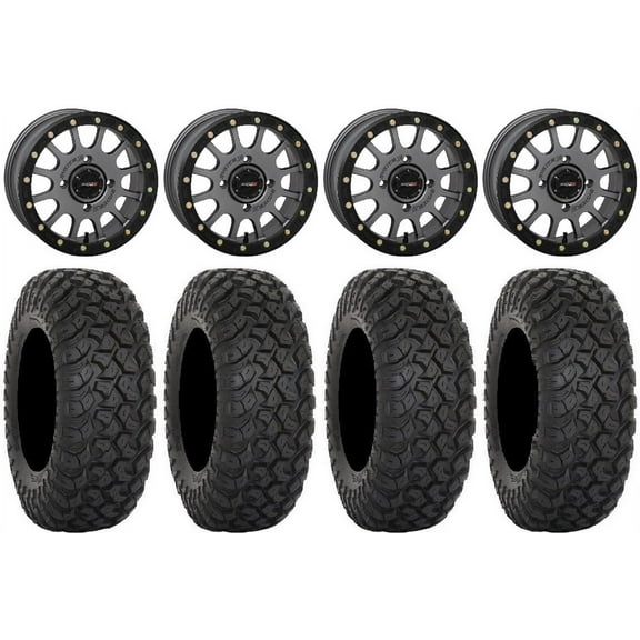 System 3 SB-5 Grey 15" Wheels 32" RT320 Tires Polaris RZR XP 1000 / PRO XP / Ranger XP 900/1000
