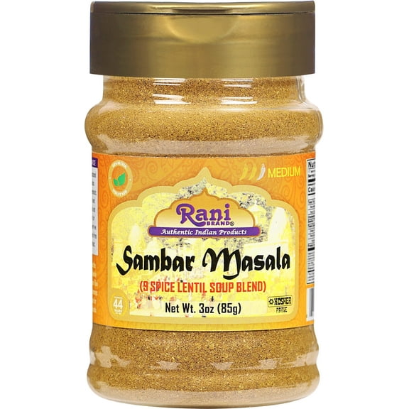Rani Sambar Masala (Lentil Soup Spice Blend) 3oz (85g) PET Jar ~ All Natural | Vegan | No Colors | Gluten Friendly | NON-GMO | Indian Origin