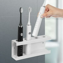 OFFIGAM Multifunctional Electric Toothbrush Stand 201 Stainless Steel Wall Mount White for Home