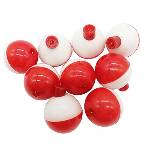 0.5/0.75/1/1.25/1.5/2 Inch 10pcs-50pcs/lot Fishing Bobbers Set Snap Hard ABS on Red/White Fishing Floats Bobbers Push Button Round Buoy Floats Fishing Tackle Accessories Size