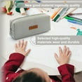 thumbnail image 2 of QiShi Big Capacity Pencil Case for School - Cosmetic & Stationery Bag for Kids, Teens, Boys & Girls (Grey), 2 of 8