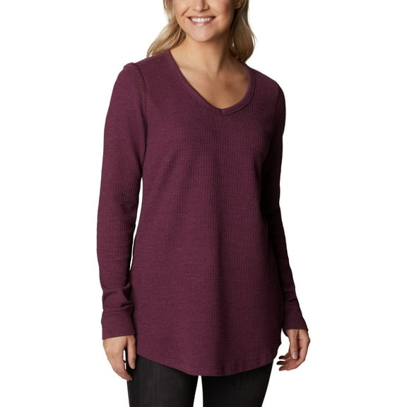 Columbia Women's Pine Peak Long Sleeve Tunic Thermal, Marionberry Heather, Small