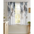thumbnail image 4 of Blue Brown Spring Floral Sheer Curtains 39 Inch Length 2 Panels Set for Living Room/Bedroom, Watercolor Botanical Vintage Kitchen Curtains Grommet Semi-Sheer Curtains Window Treatments 27.5"x39"x2, 4 of 7