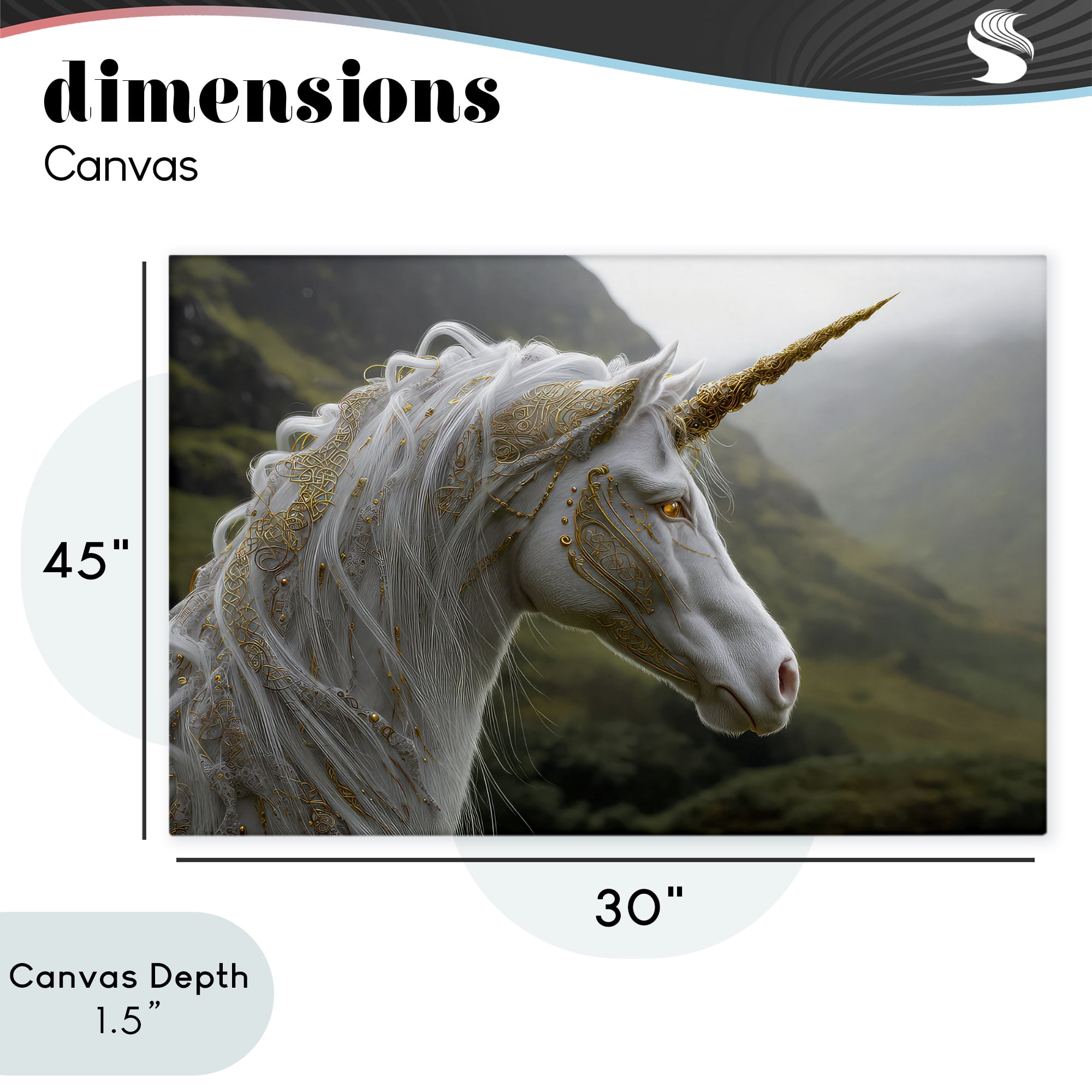 Stupell Industries Ornate Celtic Unicorn Canvas Wall Art, design by The Wands Want