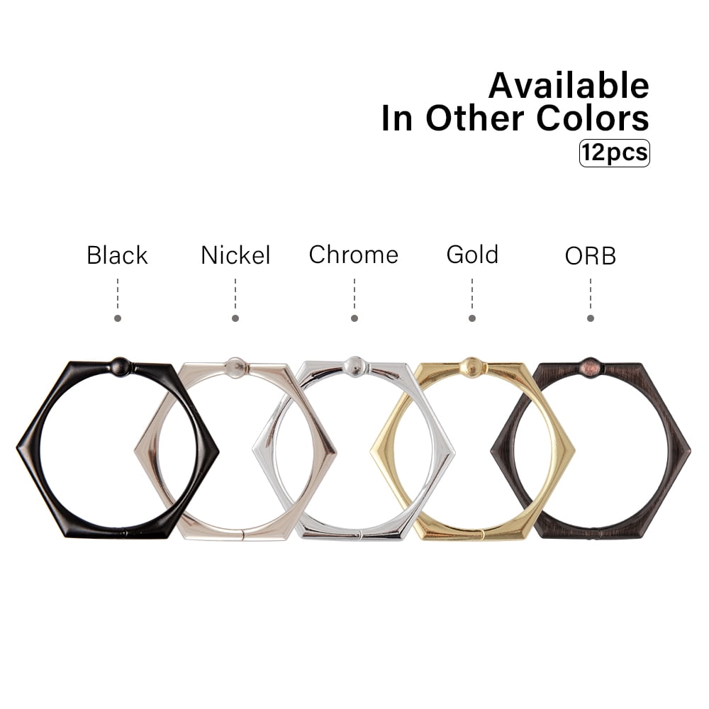 Utopia Alley Shower Rings, Shower Curtain Rings for Bathroom, Rustproof Zinc Shower Curtain Hooks Rings, Set of 12, Gold