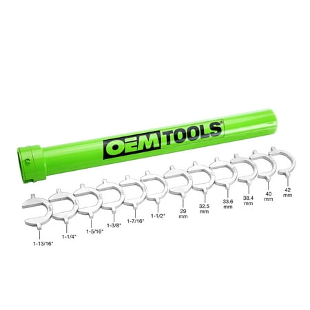 UPC: 0076812271785 | OEMTOOLS 27178 Master Inner Tie Rod Tool Set  Includes 12 Nickel Plated Crowfoot Adapters & 1/2 Inch Drive Tube  For Cars  Pickups  and SUVs.