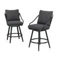 thumbnail image 4 of Patio Festival Fabric 3-Piece Outdoor Bistro Set in Gray & Black, 4 of 10