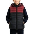 thumbnail image 2 of Agkizg Boys Colorblock Hooded Vests Lightweight Quilted Sleeveless Jacket with Pockets Solid Color Warm Casual Outerwear, 2 of 6