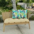thumbnail image 2 of Jordan Manufacturing 18" x 18" Hixon Caribe Blue Leaves Square Outdoor Throw Pillow (2 Pack), 2 of 10