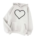 thumbnail image 2 of jsaierl Women's Hoodies Oversized Heart Print Hooded Sweatshirts Athletic Sweaters Trendy Long Sleeve Top Hoodie, 2 of 4