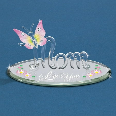 - Mom Butterfly Love You Glass Figurine Religious Baptism/christening/communion For Women