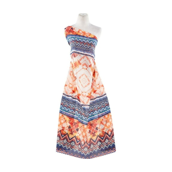 Zelouf High Multi Chiffon , Sewing, DIY, Crafts Fabric by the Yard, 485 Navy/sunset, 3 Yard