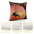 thumbnail image 4 of Orinice Sunset Swing Graphic Decorative Cushion Throw Pillow Cover for Home, Sofa, Short Plush Pillowcase Summer Pillow Case 1PC 12x12in, 4 of 5