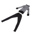 thumbnail image 4 of Muñeca de Moda Ropa de Invierno Suéter a Rayas Y Pantalones para Negro, 4 of 8