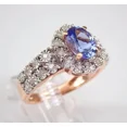 thumbnail image 4 of 2Ct Oval Cut Simulated Blue Tanzanite Ring Halo Engagement Ring 14k Rose Gold Plated, 4 of 5