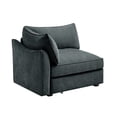 thumbnail image 3 of Newest Modern Chenille Armchair, Grey Velvet Upholstered Single Seater, Built-in Storage Ottoman, Space Saving Design for Small Living Rooms, 3 of 9