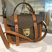 Michael Kors Manhattan Medium Leather School Satchel Crossbody Handbag Purse Bag