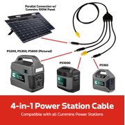 Cummins Portable 100W Solar Panel for Portable Power Stations, iPhone, iPad, Tablets, Laptop, with QC 3.0 USB and USB-C ports, DC Output, for Outdoors, Camping, RVs, and Travel