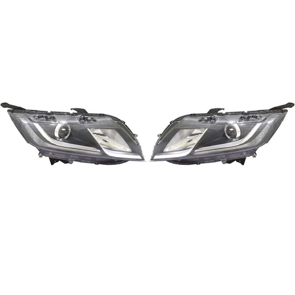 For Honda Odyssey Headlight 2018 2019 2020 Pair Driver and Passenger Side w/LED Daytime Running Light CAPA Certified For HO2502183 | 33150-THR-A11