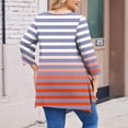 thumbnail image 5 of Sexlip Plus Size Women's Gradient Striped Handkerchief Hem Tunic Tops Long Sleeve Crewneck T-Shirts Loose Dressy Casual Blouse Pink XL, 5 of 5