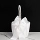 thumbnail image 3 of Cestas para niñas de las flores para bodas, cesta de flores blancas con asa de perla para niñas de las flores, 3 of 4