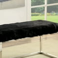thumbnail image 4 of Furniture of America Ember Faux Fur Padded Long Bench, Black, 4 of 5