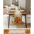 thumbnail image 3 of Fall Thanksgiving Pumpkins Table Runner-Cotton Linen 120 Inch Holiday Dresser Scarves,Rustic Pumpkin Harvest Maple Ginkgo Tablerunner for Kitchen Coffee/Dining Bedroom Living Room Dinner Scarf Décor, 3 of 8