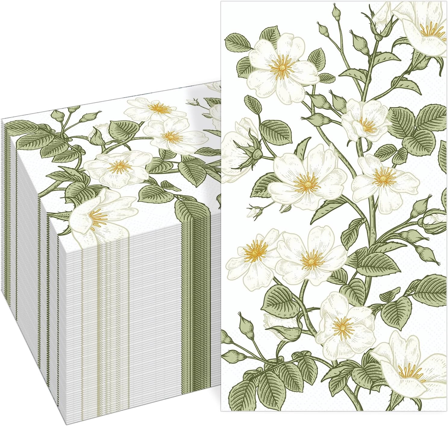 100 PCS Lemons Paper Napkins,Chinoiserie Lemon 3-Ply Decorative Paper Hand Towels Summer Yellow Lemon Napkins Home Party Guest Napkin Wedding Shower Party Decor Napkins