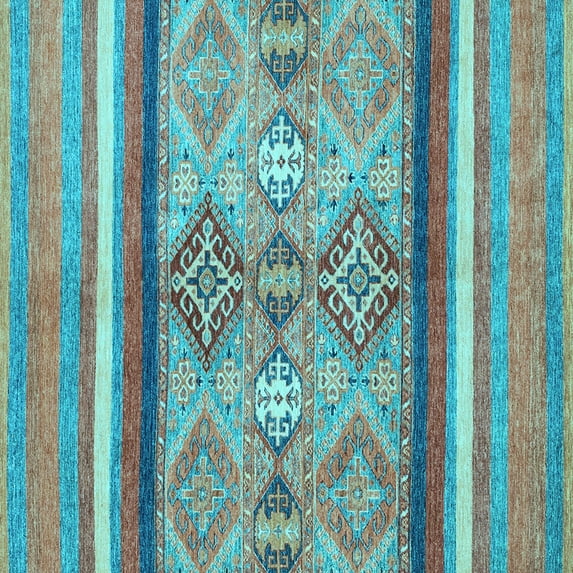 Ahgly Company Indoor Square Abstract Light Blue Modern Area Rugs, 6' Square