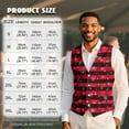 thumbnail image 7 of Yuyamidu Red Buffalo Grid Men's Suit Vest Size 4XL Snowflake V Neck Business Dress Vests Christmas Formal Wedding Waistcoat Slim Fit, 7 of 7